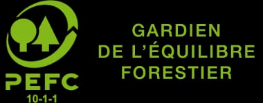 Logo PEFC — gardien de l’équilibre forestier.